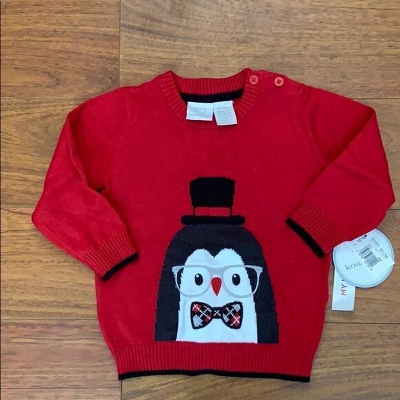 NWT Koala Kids Penguin Sweater 12-18 Months - Picture 1 of 2